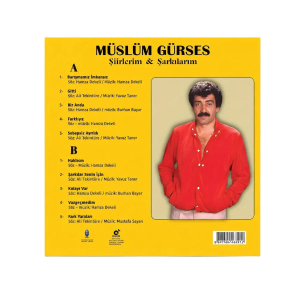 Müslüm Gürses - Şiirlerim - Şarkılarım Plak(Müslüm Gürses Plak) Müslüm Gürses Siirlerim Sarkilarim Plak
