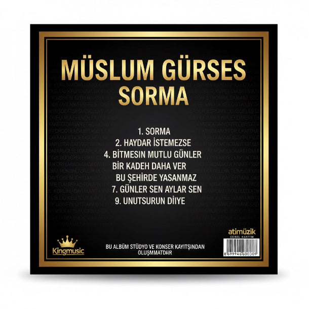 Müslüm Gürses - Sorma (CD) Müslüm Gürses CD | Sorma | Bu Şehirde Yaşanmaz | Tanri istemezse | CD