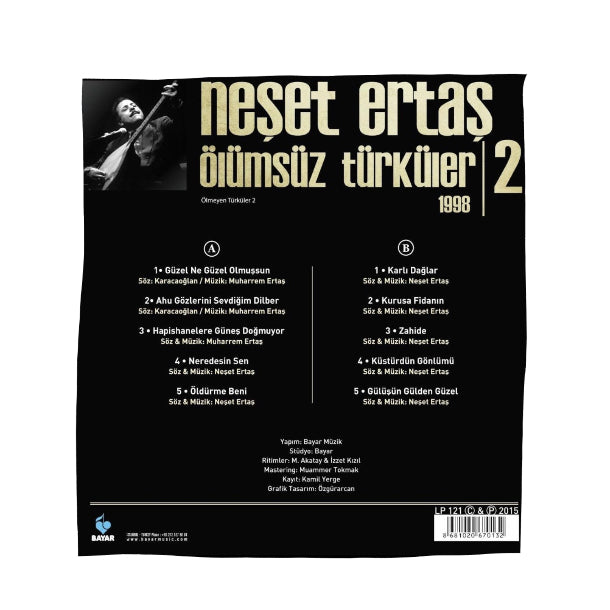 Neşet Ertaş - Ölümsüz Türküler 1998 - 2 (Plak) Türk Halk Müziği | Plak | Volksmusik Schallplatte | LP