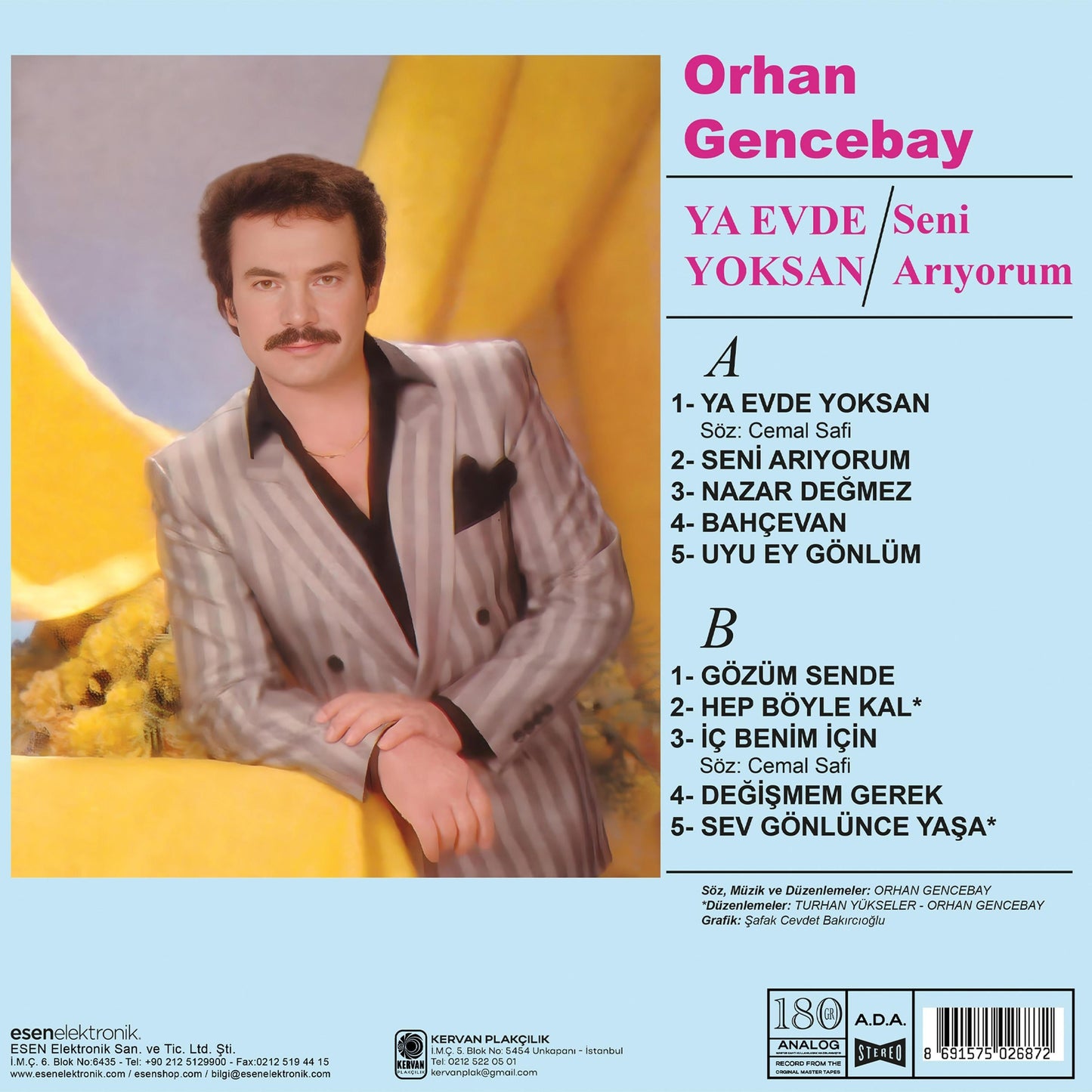 Orhan Gencebay - Ya Evde Yoksan (Plak)Orhan Gencebay Plak | Orhan Gencebay Ya Evde Yoksan Plak