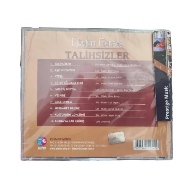 Müslüm Gürses - Talihsizler CD ( Müslüm Gürses CD ) Müslüm Gürses Talihsizler CD | ELENOR Müzik