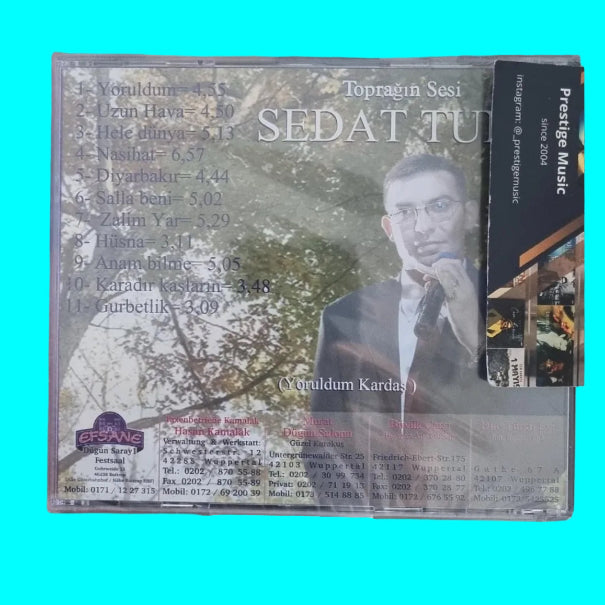 Sedat Tunç -Toprağın Sesi(CD)Sedat Tunç Yoruldum Kardaş CD | EFSANE Düğün Sarayı | Bottrop | Wuppertal | Almanya | CD