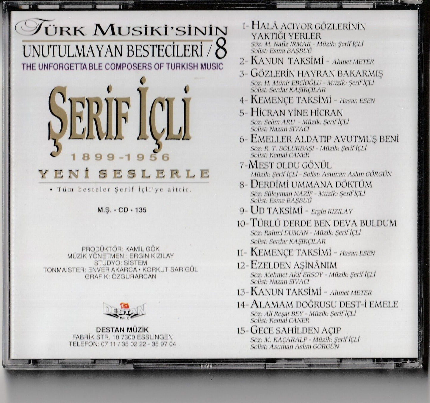 SERiF iCLi-Türk Musikisinin Unutulmayan Bestecileri 8 Türkische Klassik Musik CD