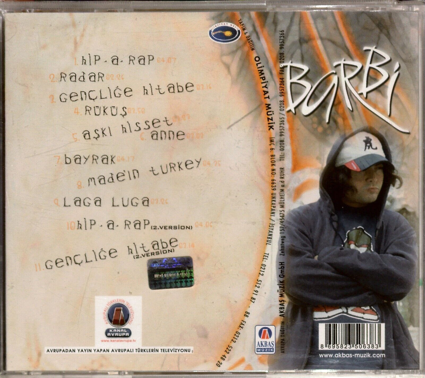 Barbi CD-Barbi Hip Pop Rap CD(Akbas Müzik-Almanya CD)Barbi Türkische Hip Pop Rap CD