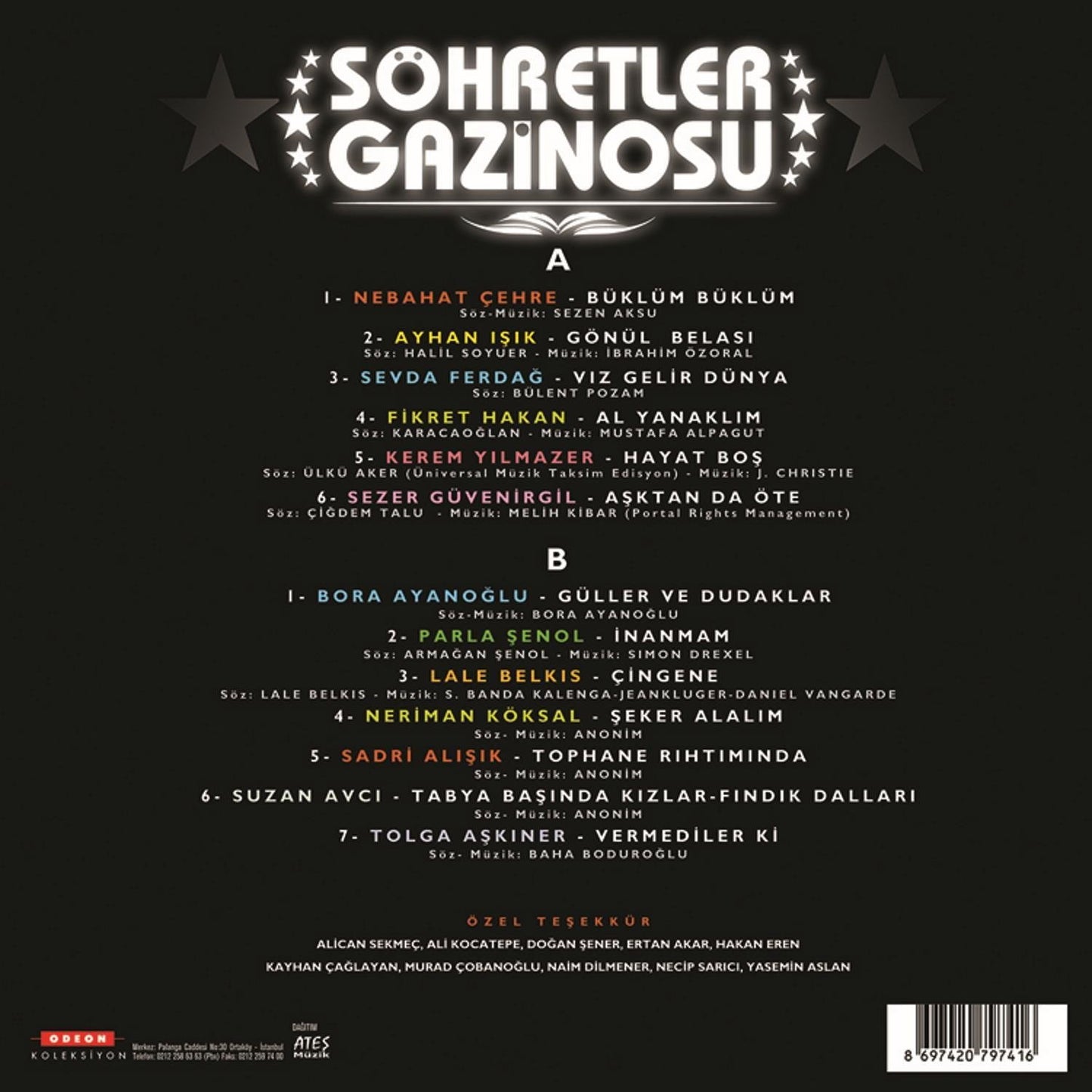 SÖHRETLER GAZİNOSU -GAZİNOLARIN DÜNYASI PLAK / söhretler gazinosu -gazinoların dünyası plak /ses kayıtları / vinil