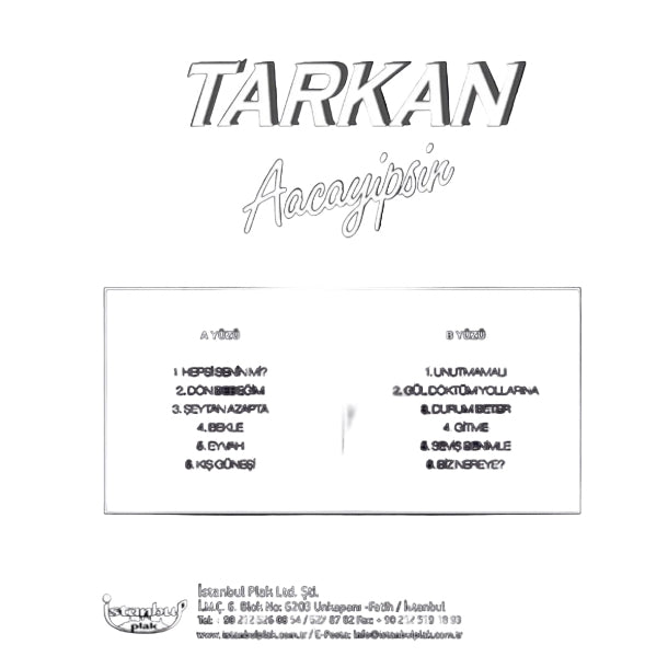 Tarkan - Aacayipsin plak ( Türkçe | pop | Plak ) Türkischer Pop | Schallplatte | LP | Türk pop