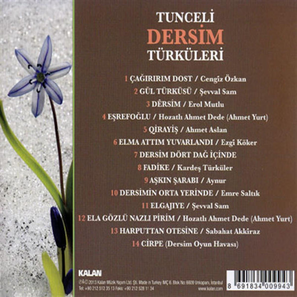 Tunceli Dersim Türküleri CD (Türk Halk CD )Dersim (Tunceli) Türküleri CD