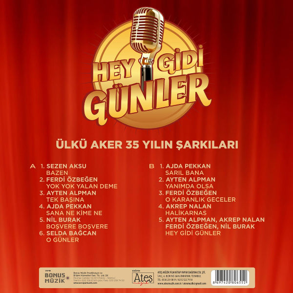 Ülkü Aker - 35 Yılın Şarkıları (Plak) Hey Gidi Günler Plak |Hey Gidi Günler Plak | Ülkü Aker Plak | 35 Yılın Şarkıları Plak | Schallplatte