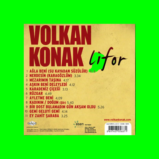 Volkan Konak - Lifor (CD) Volkan Konak Lifor CD | Özgün | Türk | Halk | Müziği | CD