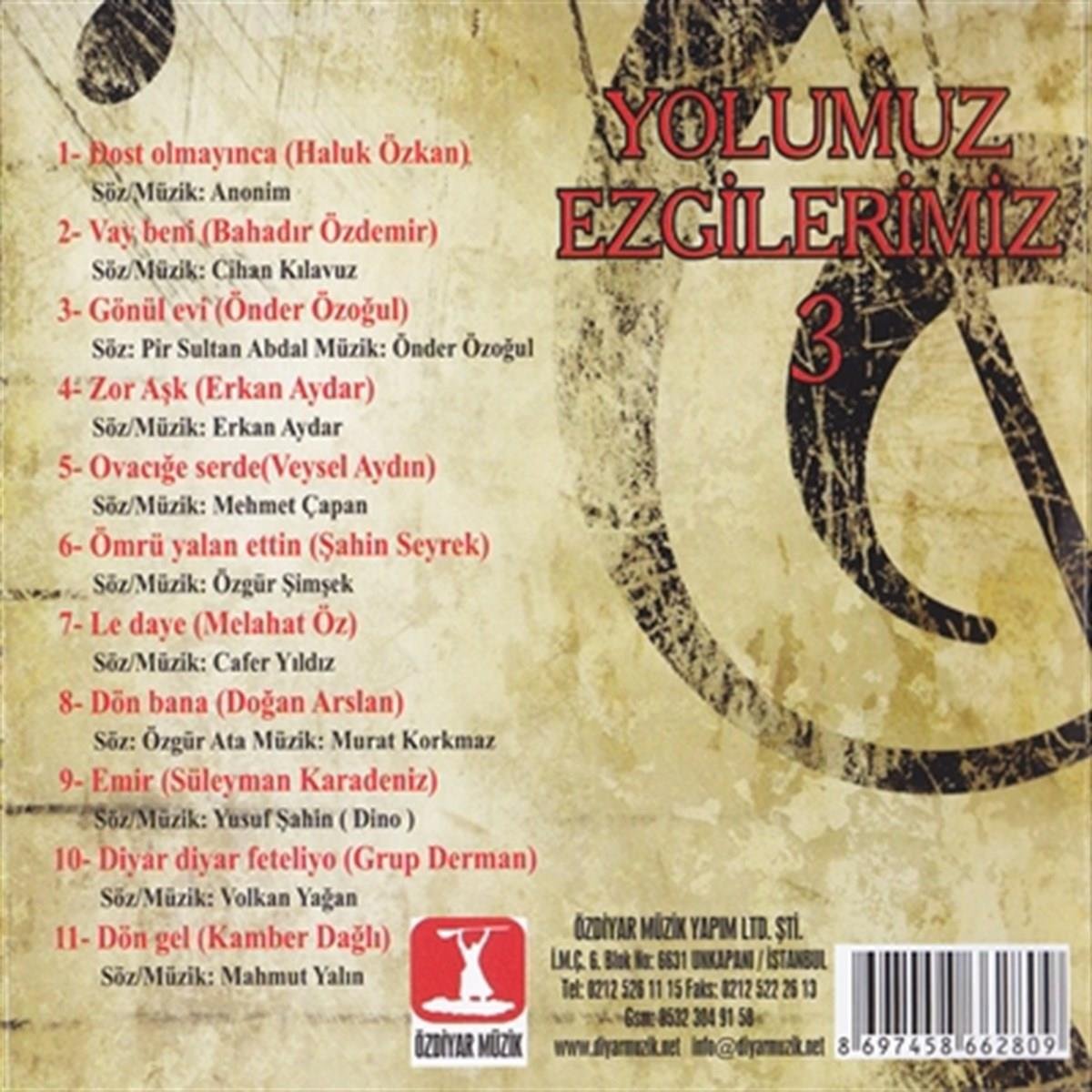 Yolumuz Ezgilerimiz cd - Yolumuz Ezgilerimiz 3(CD)karışık|Türk Halk |CD