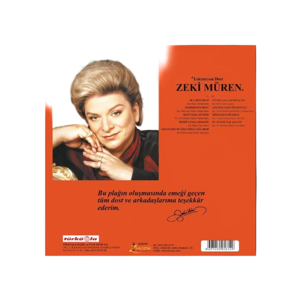 Zeki Müren - Eskimeyen Dost Plak(Renkli Plak) Türk Sanat LP |Türk Sanat Müziği plak | Schallplatte